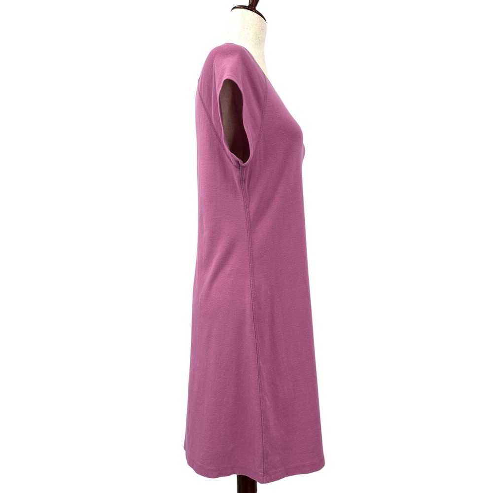 CHELSEA & THEODORE Orchid Purple Boatneck Cap Sleeve T-Shirt Dress Women's XL - Picture 3 of 10